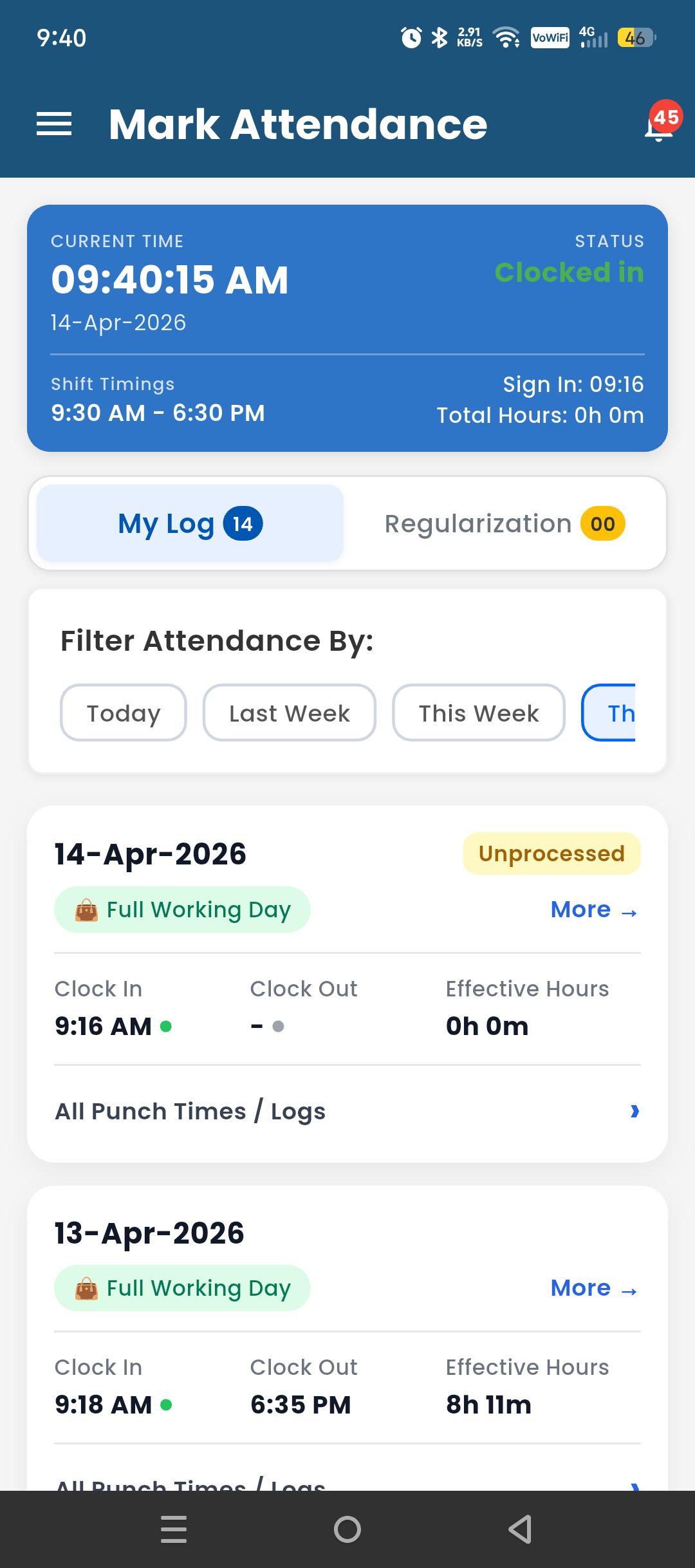 Ezii mobile attendance app